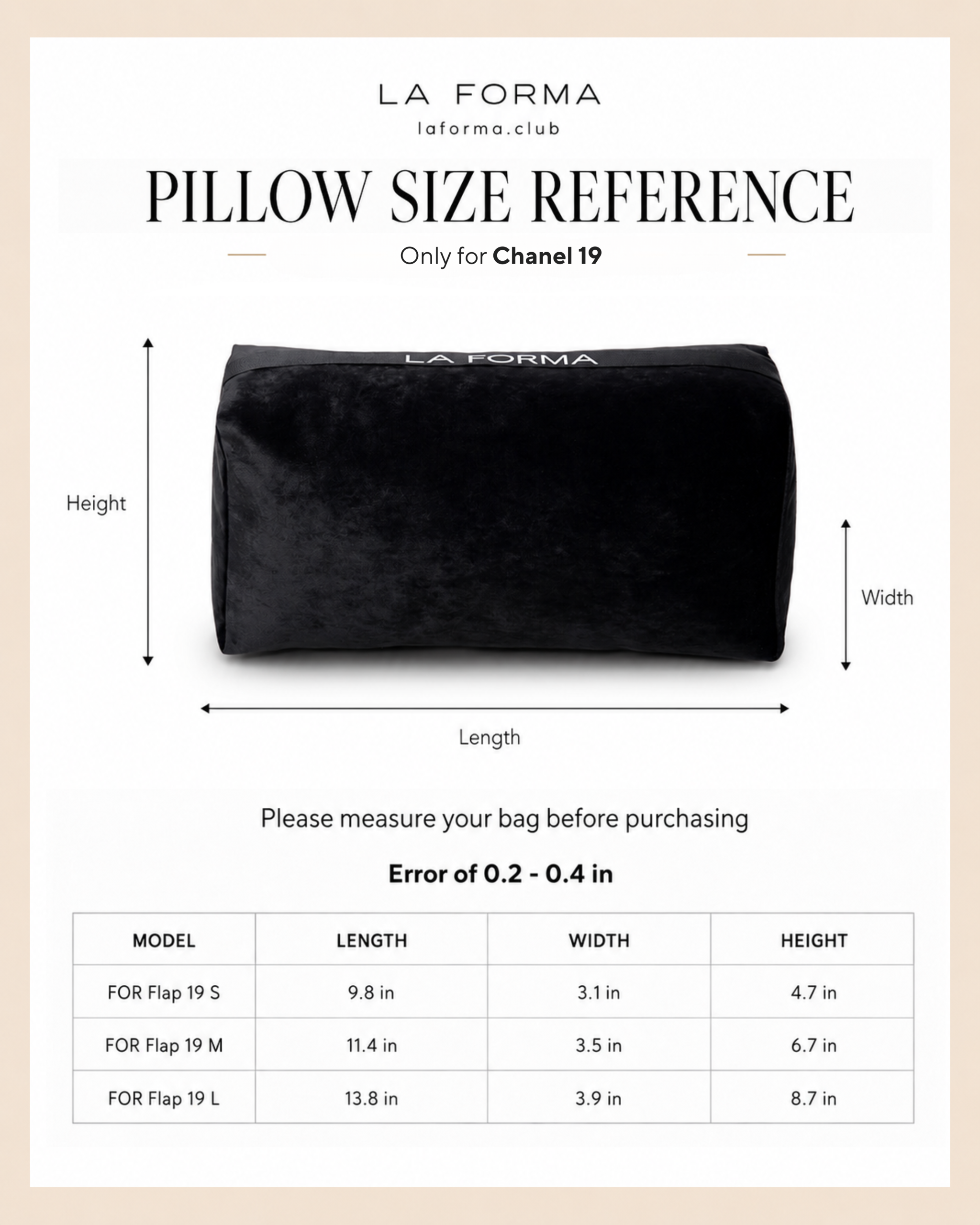 Bag Pillow for Chanel Flap 19 - Image 8