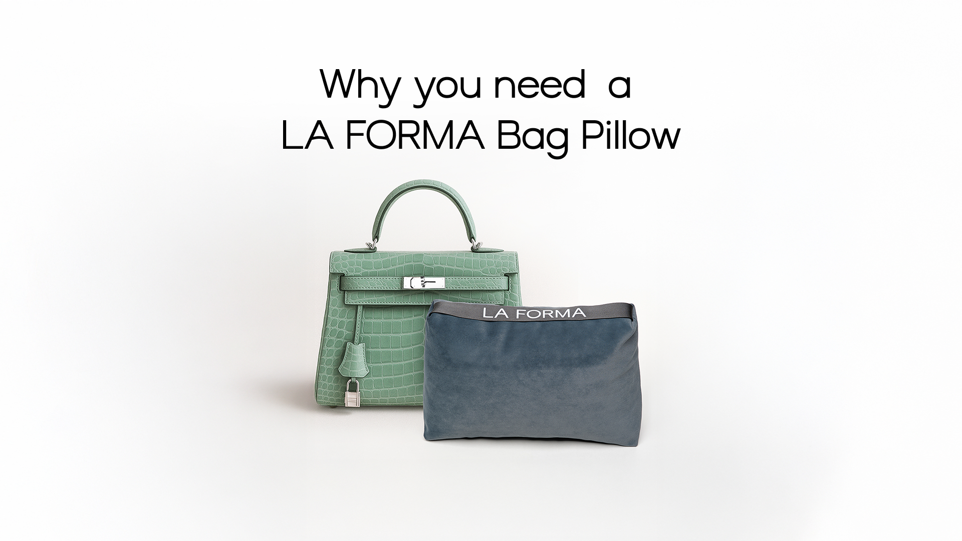 inserting a lightweight bag pillow for designer handbags into a Hermès Kelly