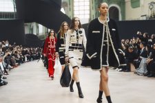 Grand Palais ribbon installation opening Chanel FW25 bags show