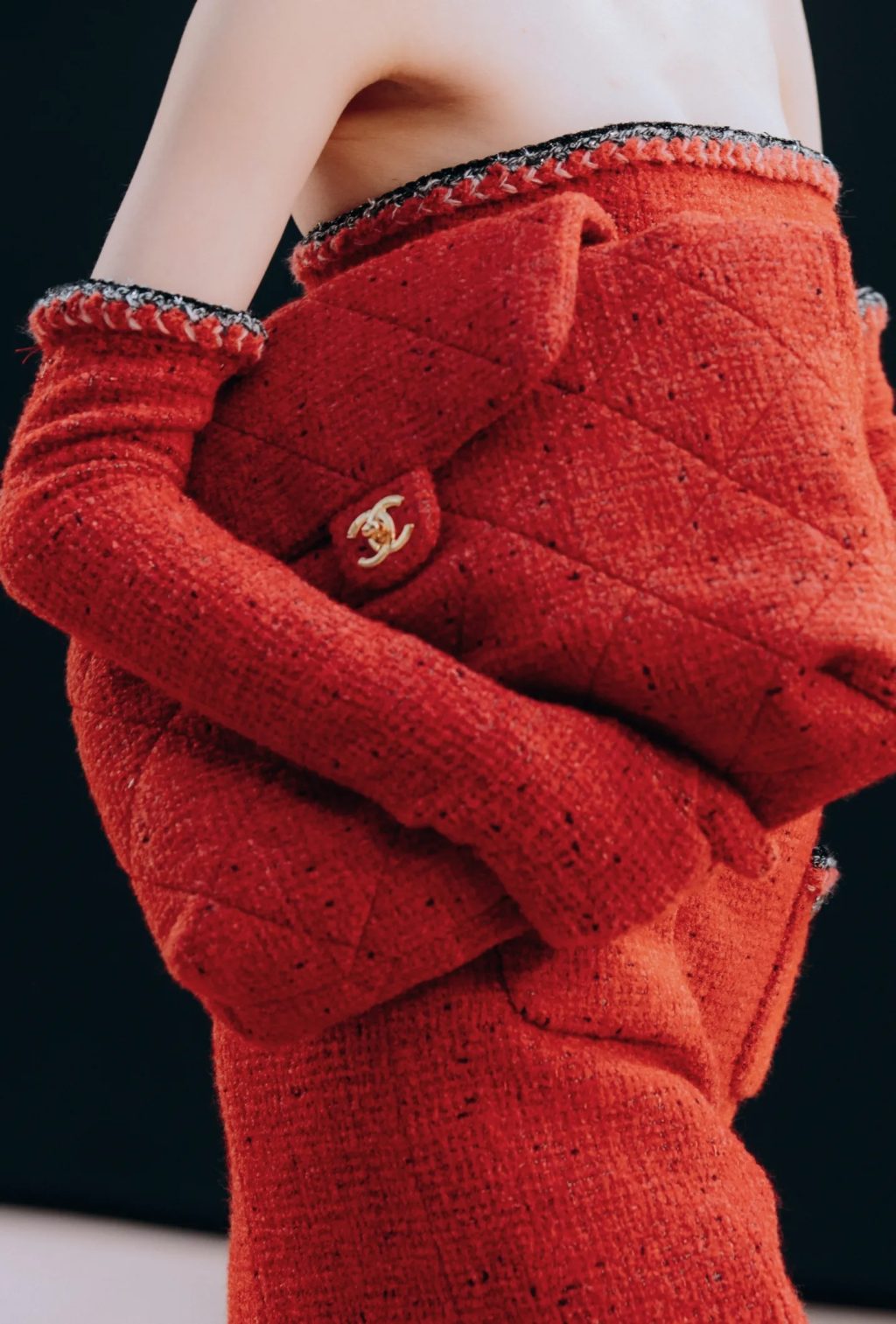 Oversized Tweed Pouch