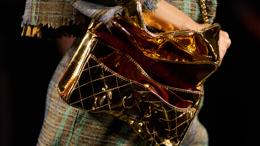 Matthieu Blazy Chanel 2.55 reinterpretation bag close-up