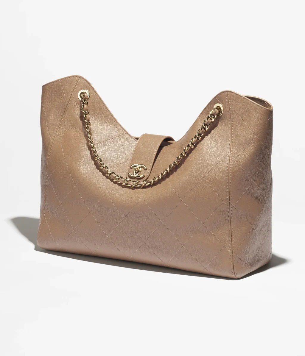 CHANEL MAXI SHOPPING BAG / Grained Calfskin & Gold-Tone Metal / Brown / $8,100