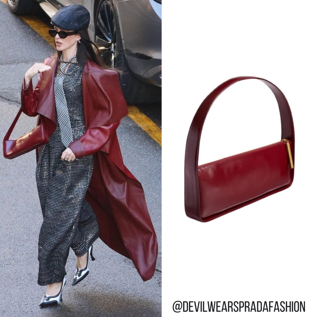 Khaite Lori Baguette in Bordeaux crackle patent leather