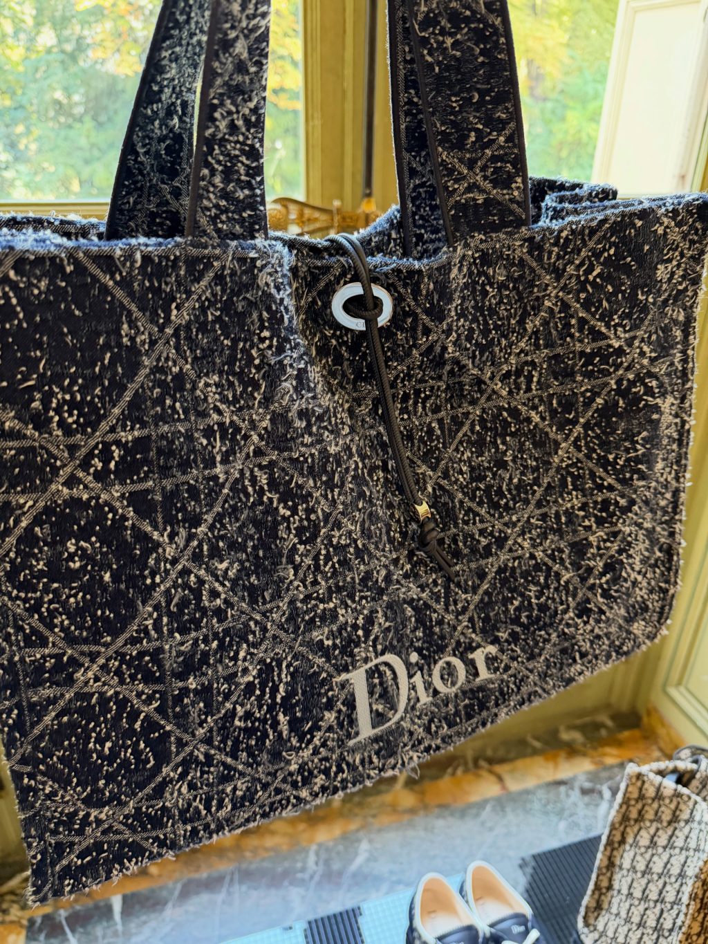 Dior cannage denim tote bag Men's SS27